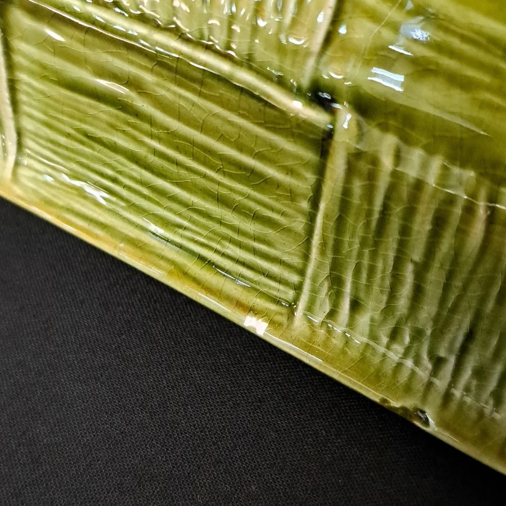 MCM Green Woven Ceramic Chip and Dip Tray